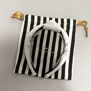 Lele Sadoughi White Velvet Knotted Headband